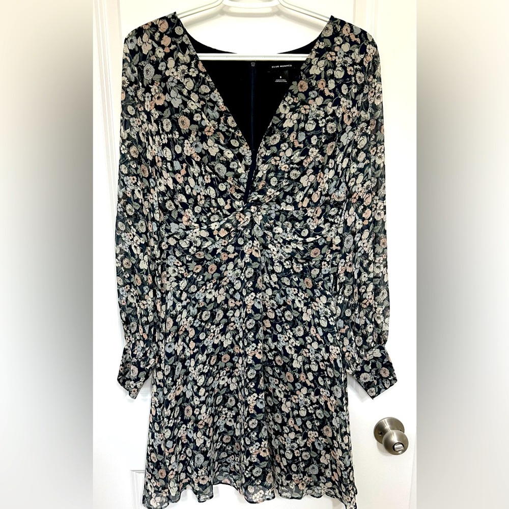 Club Monaco Womens Twist Drape Mini Dress